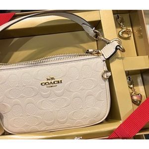 NWT Coach Boxed Nolita 15 In Embossed Signature Leather Chalk Leather CF549 Gift